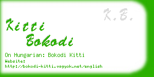 kitti bokodi business card